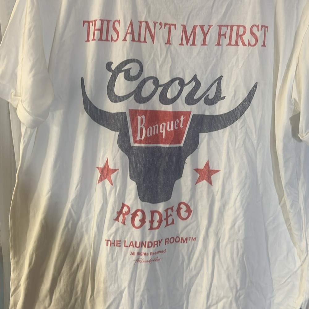 The Laundry Room Ain't My First Coors Rodeo Oversized Tee Women’s X-Small White